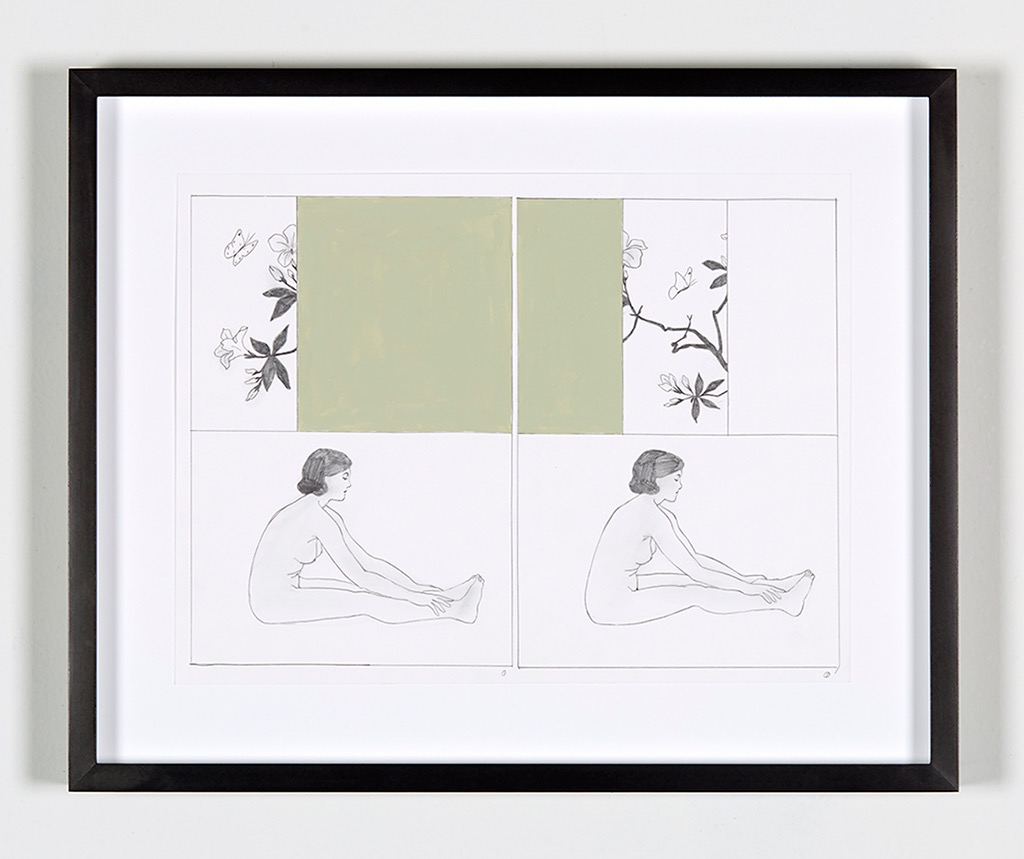 Aidan Koch,
Glass Surfaces & Still Pools, Chapter III, Spread 1, 2015, graphite and gouache on paper,
9 × 12 inches; 22.8 × 30.4 cm
