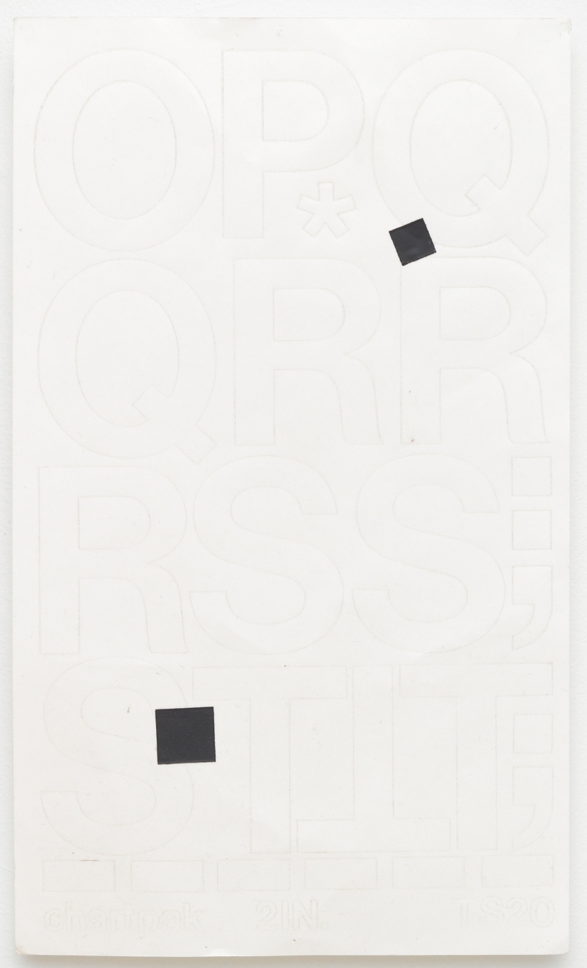 Paperwork (..), 2012,
Chartpak vinyl stickers on paper, 10 × 6 inches
