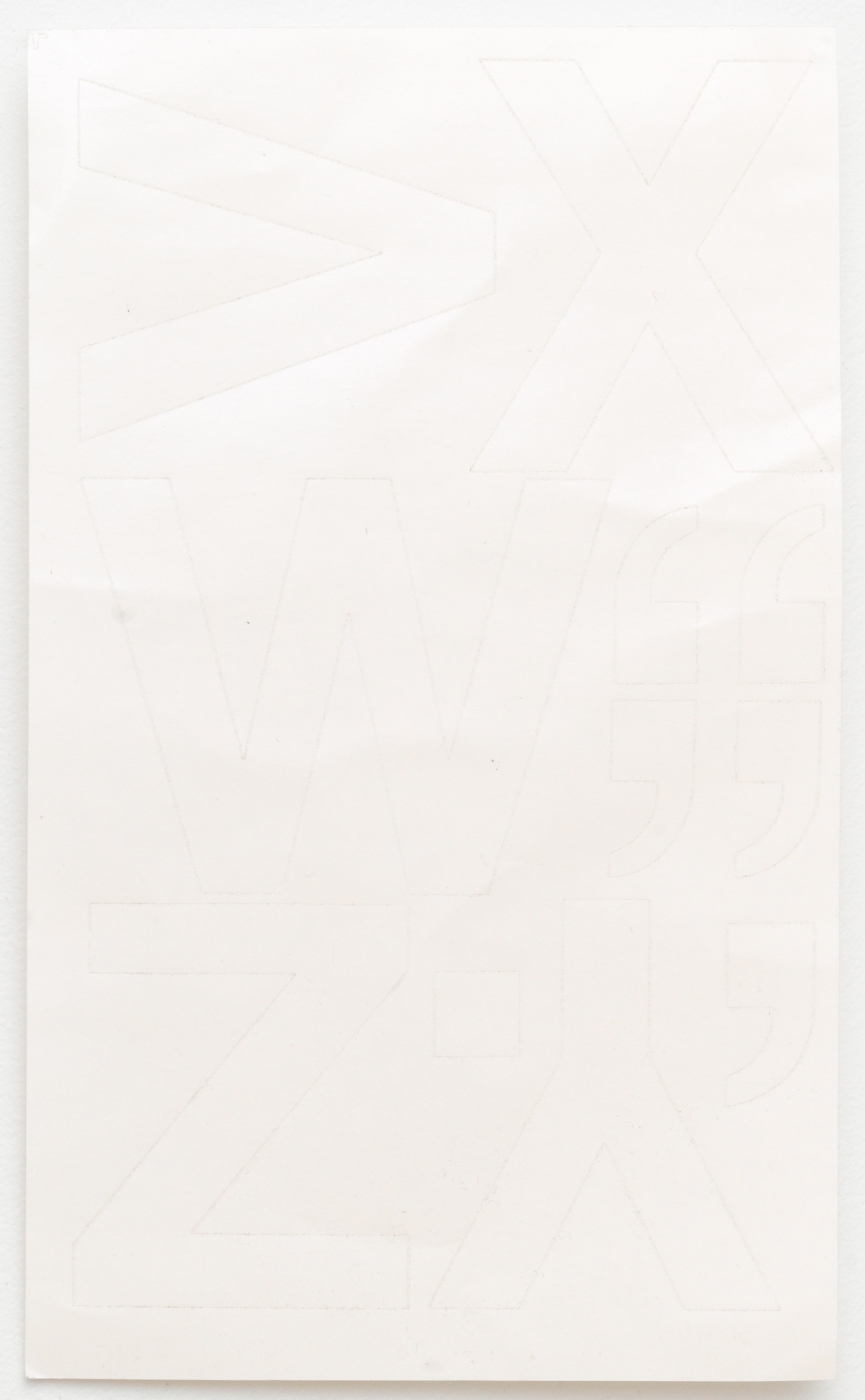 Paperwork (Untitled), 2012 Chartpak vinyl stickers on paper, 10 × 6 inches