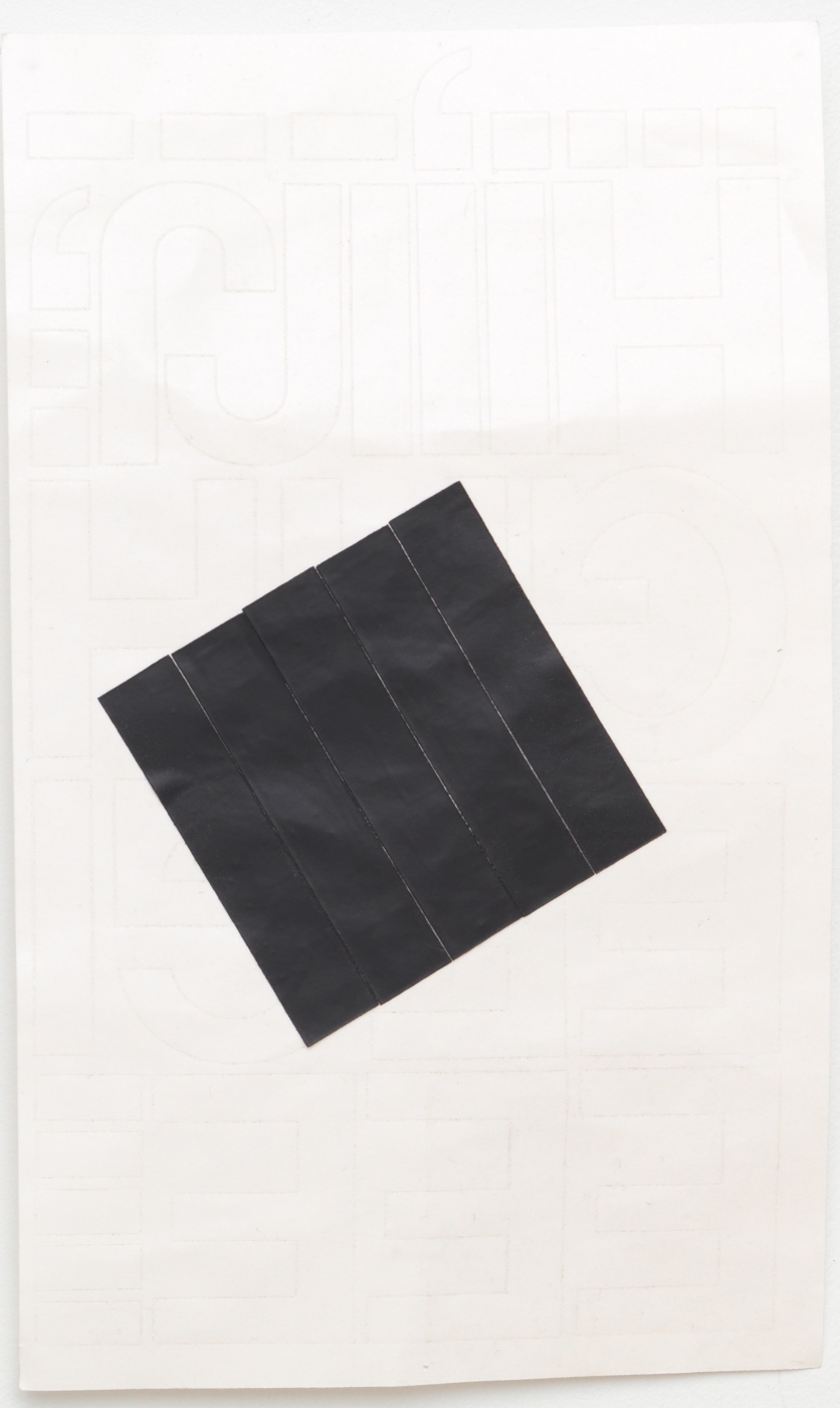 Paperwork (IIIII), 2012,
Chartpak vinyl stickers on paper, 10 × 6 inches