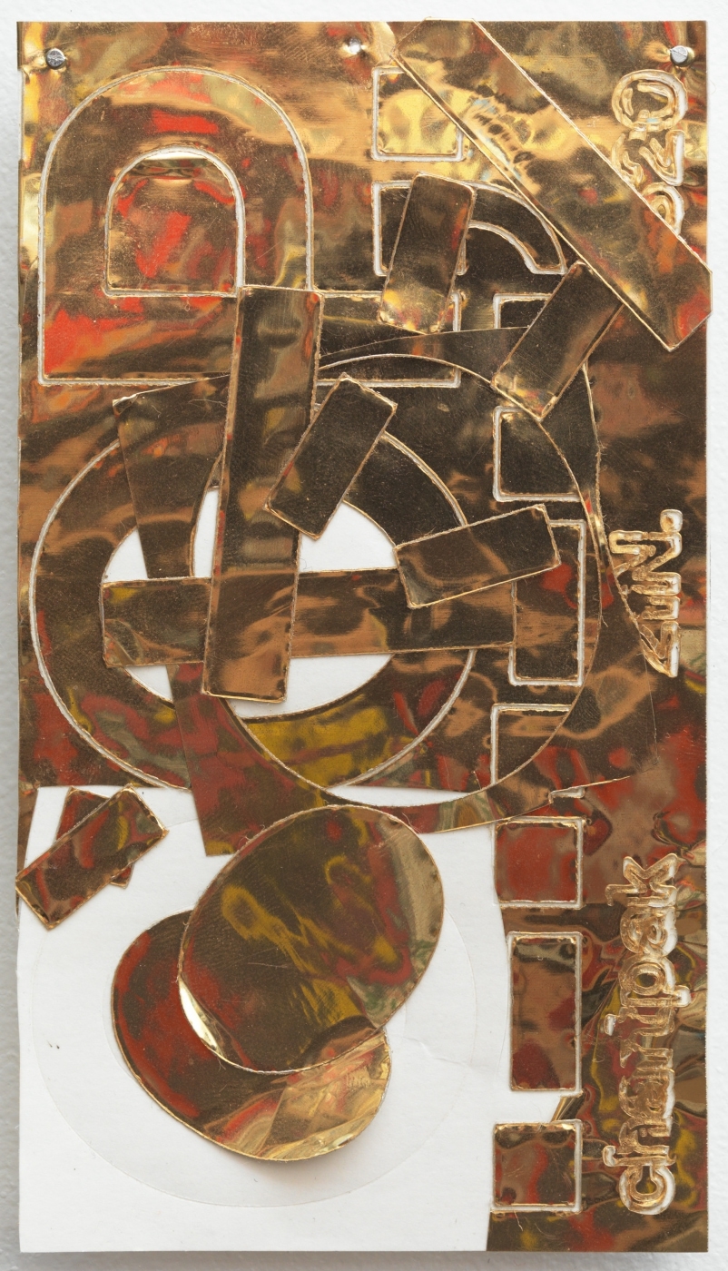 Paperwork (OP.-..-.,.III-----), 2012 Chartpak vinyl stickers on paper, white gloss latex wall paint,
33 1/2 × 45 1/2 inches