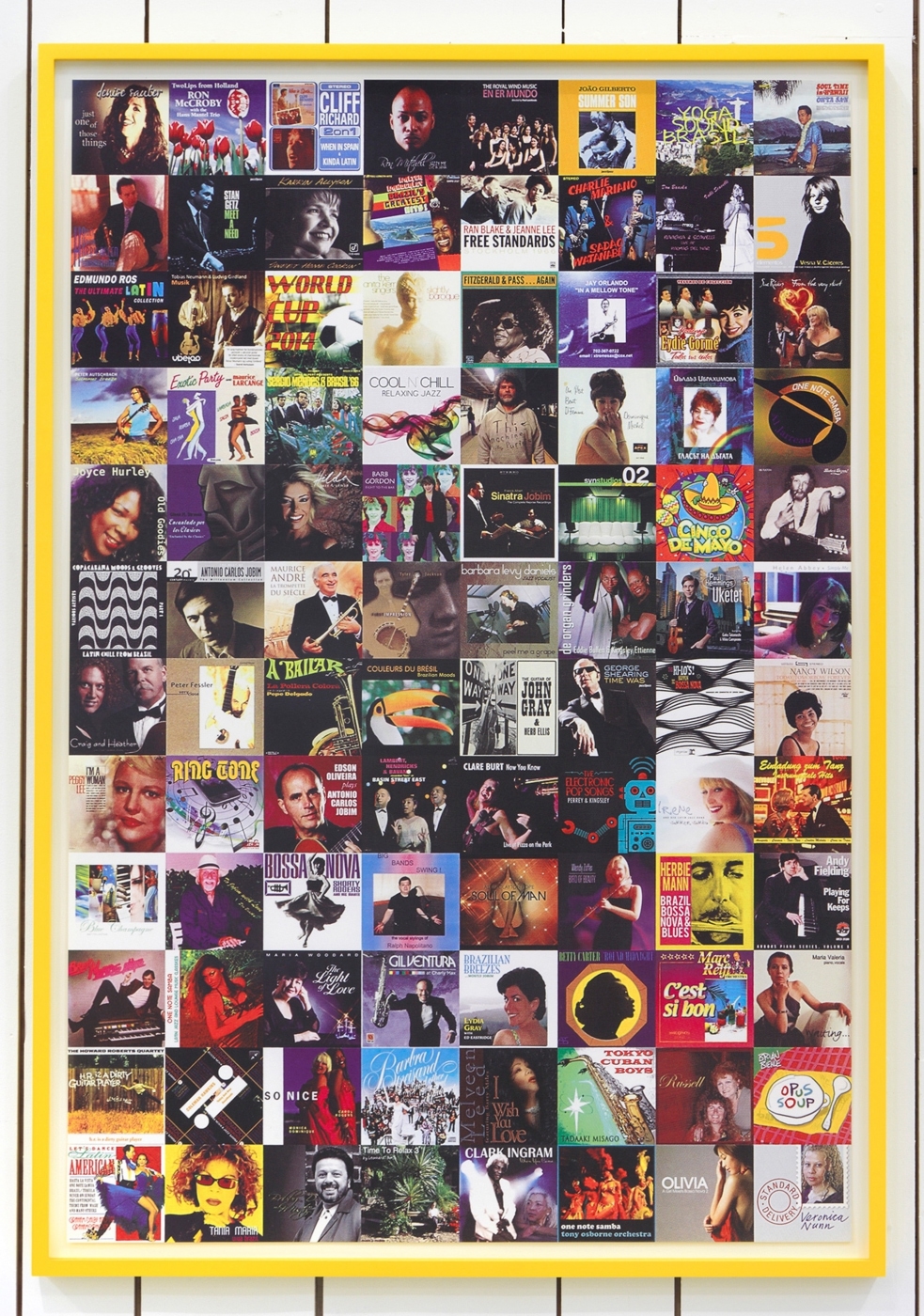 96 One Note Sambas, 2014,
four color silkscreen on paper,
36 × 24 inches, 38 × 26 inches framed