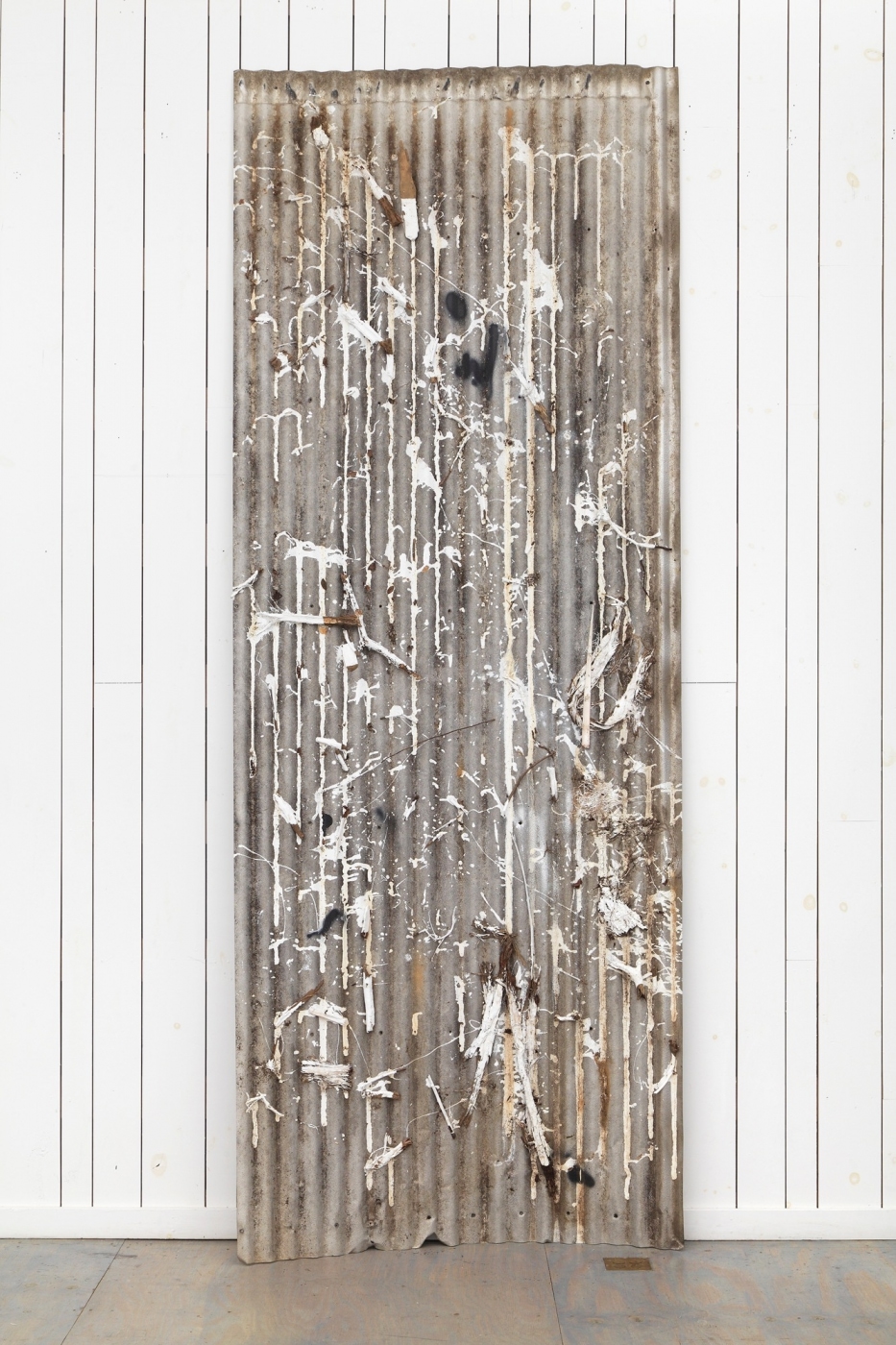 Lust in the Dust, 2013,
wood and paint on corrugated aluminum, 135 × 51 inches