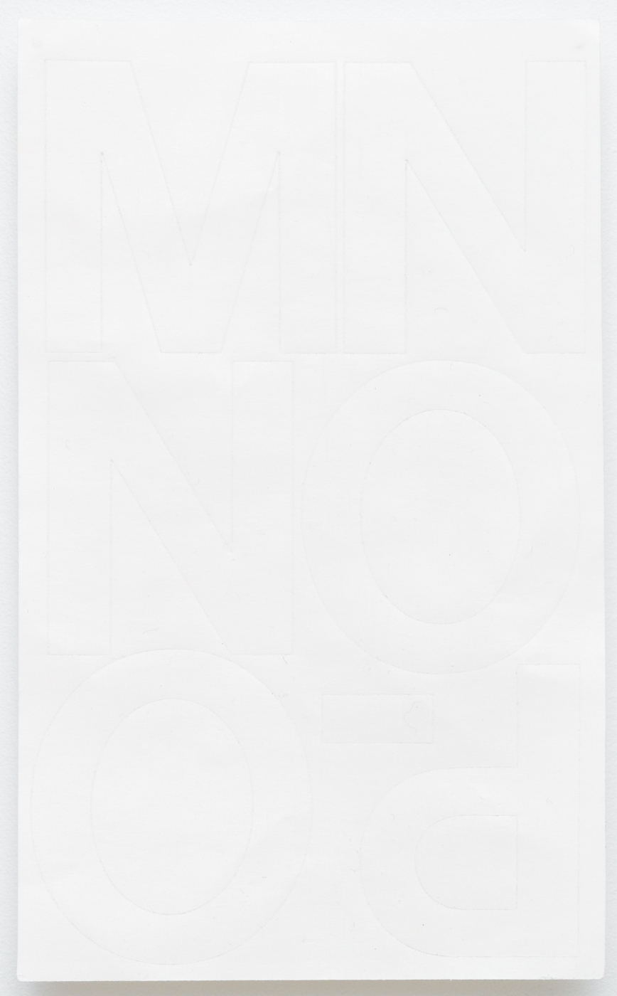Paperwork (Untitled), 2012, Chartpak vinyl stickers on paper, 10 × 6 inches