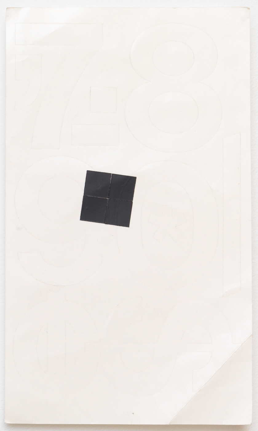 Paperwork (....), 2012,
Chartpak vinyl stickers on paper, 10 × 6 inches