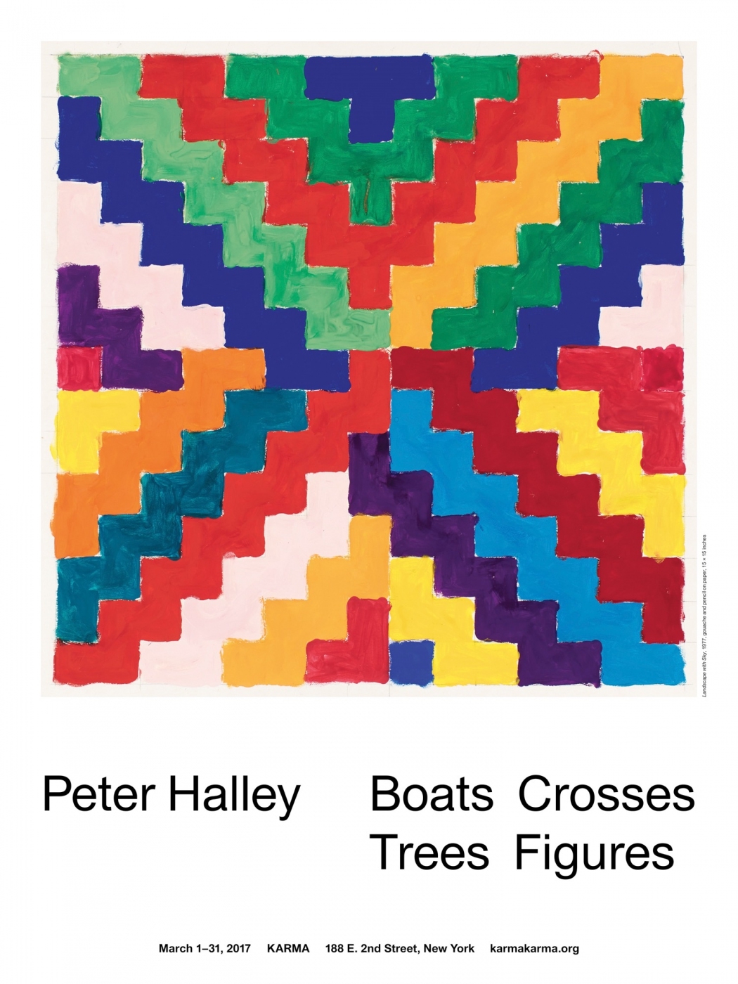 Peter Halley, Boats Crosses Trees Figures