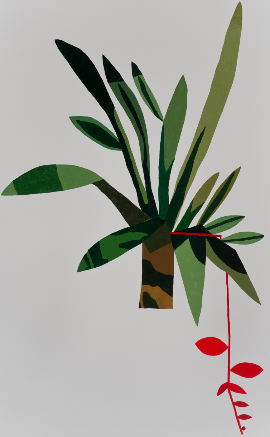 Clipping E2, 2013, oil and acrylic on canvas, 102 x 63 inches