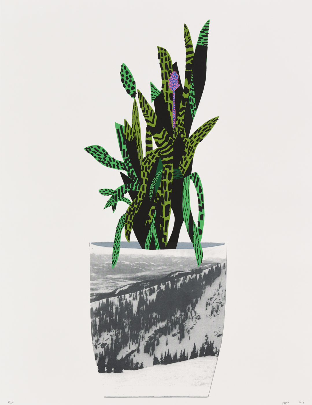 Untitled, 2014, lithograph and 7-color screen print on white Coventry, rag paper, 48 x 37 inches