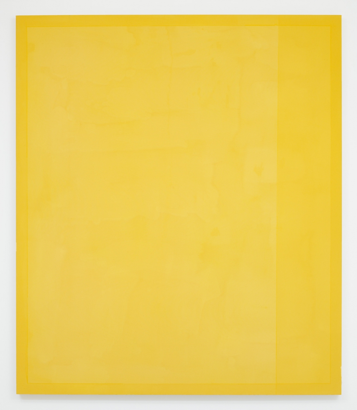 Mounted Baffle with Four Yellows, 2014, acrylic on canvas,
70 × 60 inches