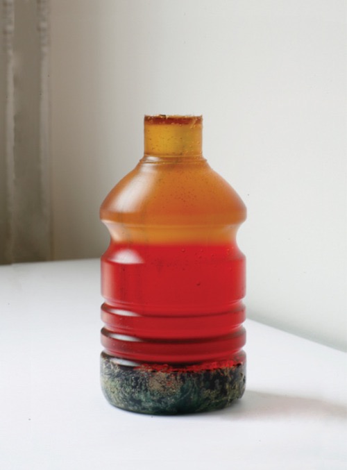 Benoit Platéus, Untitled, 2011, Kodak Flexicolor developer, replenisher, urethane, dimensions variable