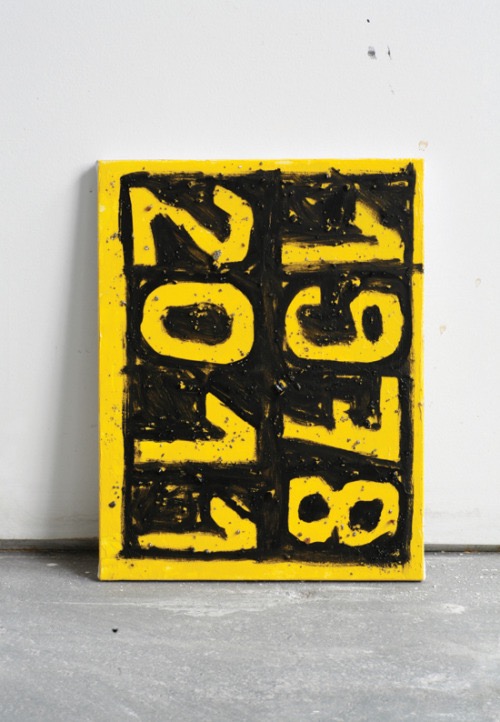 Jean-Baptiste Bernadet, Untitled (2011), 2011, oil, acrylic and crushed pyrite on canvas, 16 × 12 inches framed