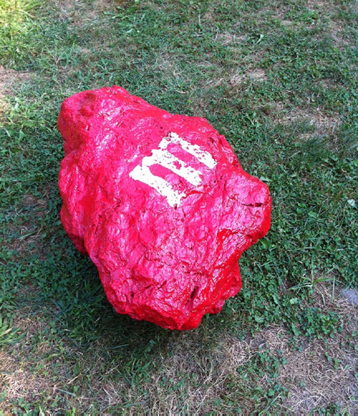 To be titled, 2012,
rock and acrylic paint,
18 × 27 × 20 inches