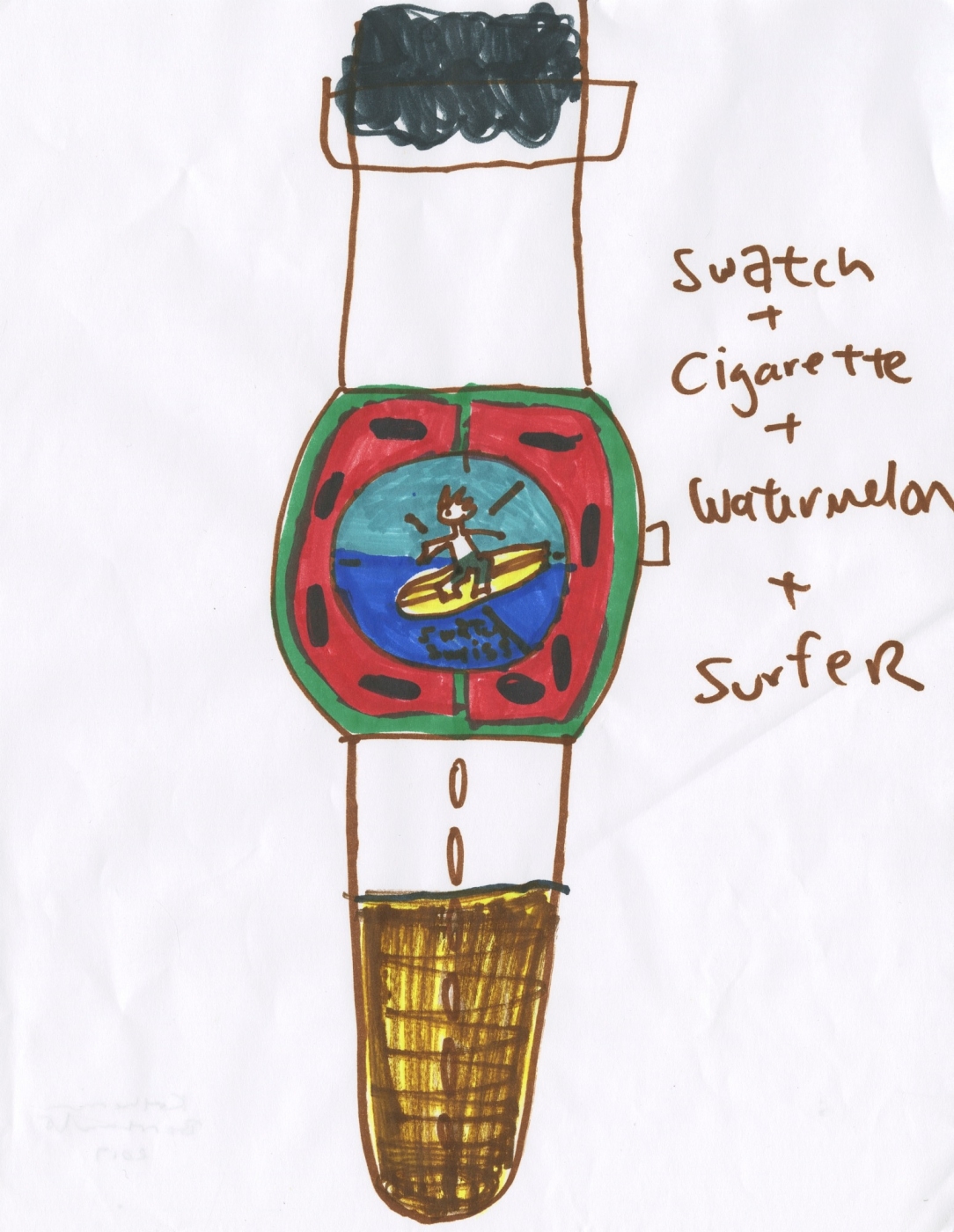 Untitled, 2017, marker on computer paper, 10 × 8 inches