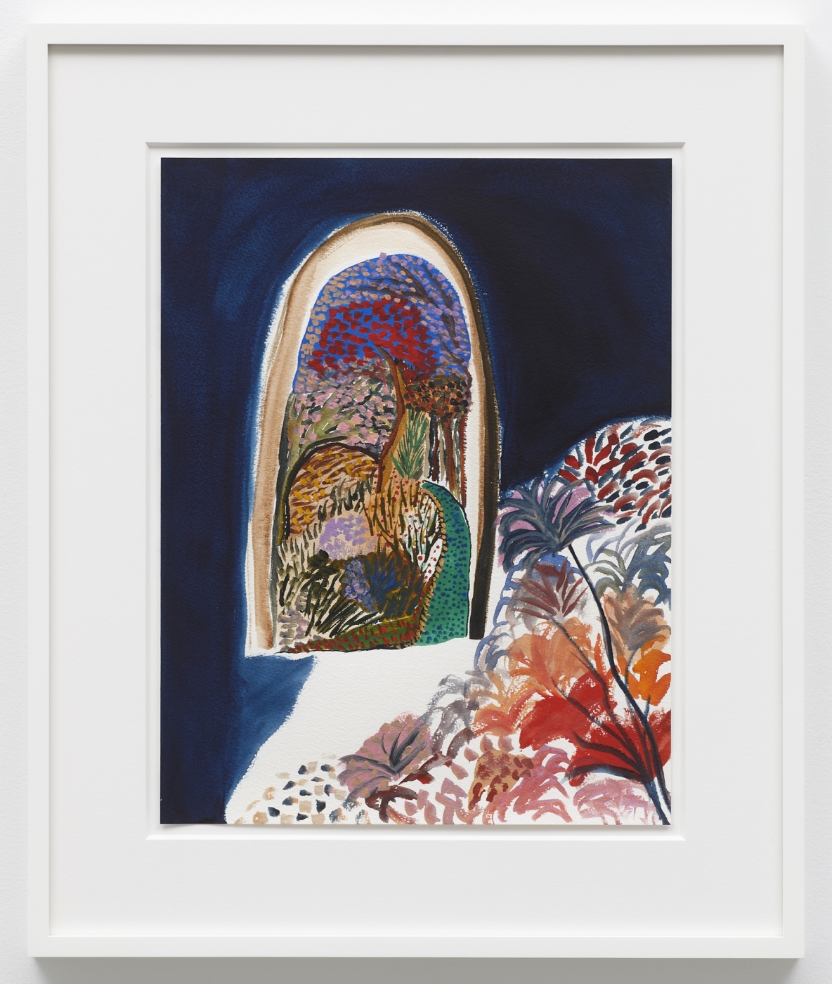 Secret Window, 2017,
watercolor on paper,
22 3/16 x 18 1/2 inches (framed)