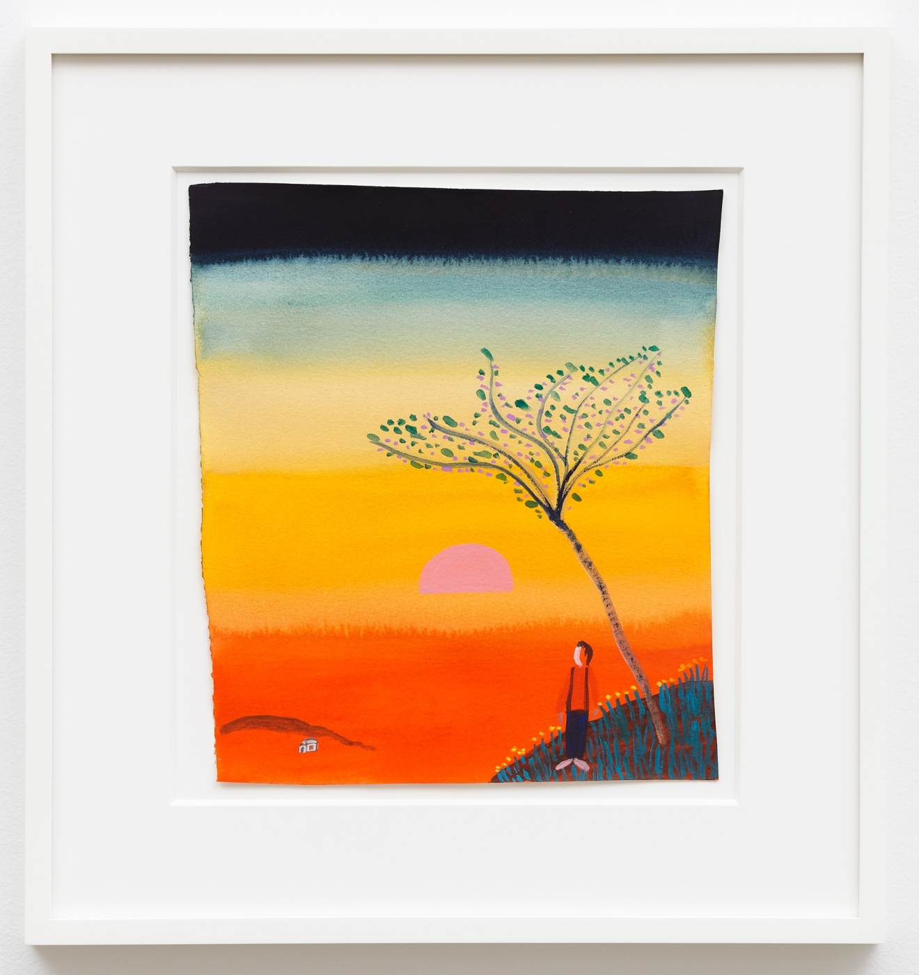 August, 2018,
watercolor on paper,
16 1/4 × 17 1/2 inches (framed)