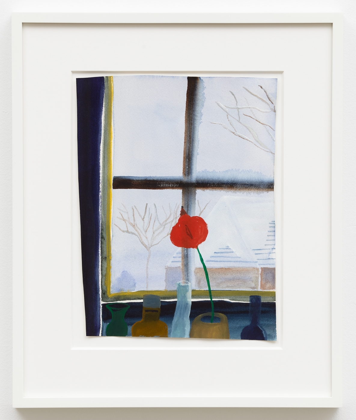January’s Window, 2018,
watercolor on paper,
15 1/2 × 18 3/4 inches (framed)
