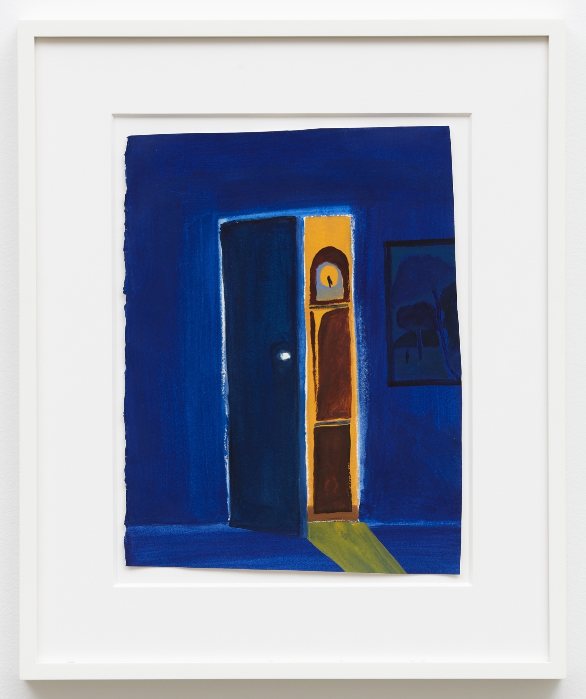 Daybreak Blue, 2018,
watercolor on paper,
19 × 16 1/2 inches (framed)