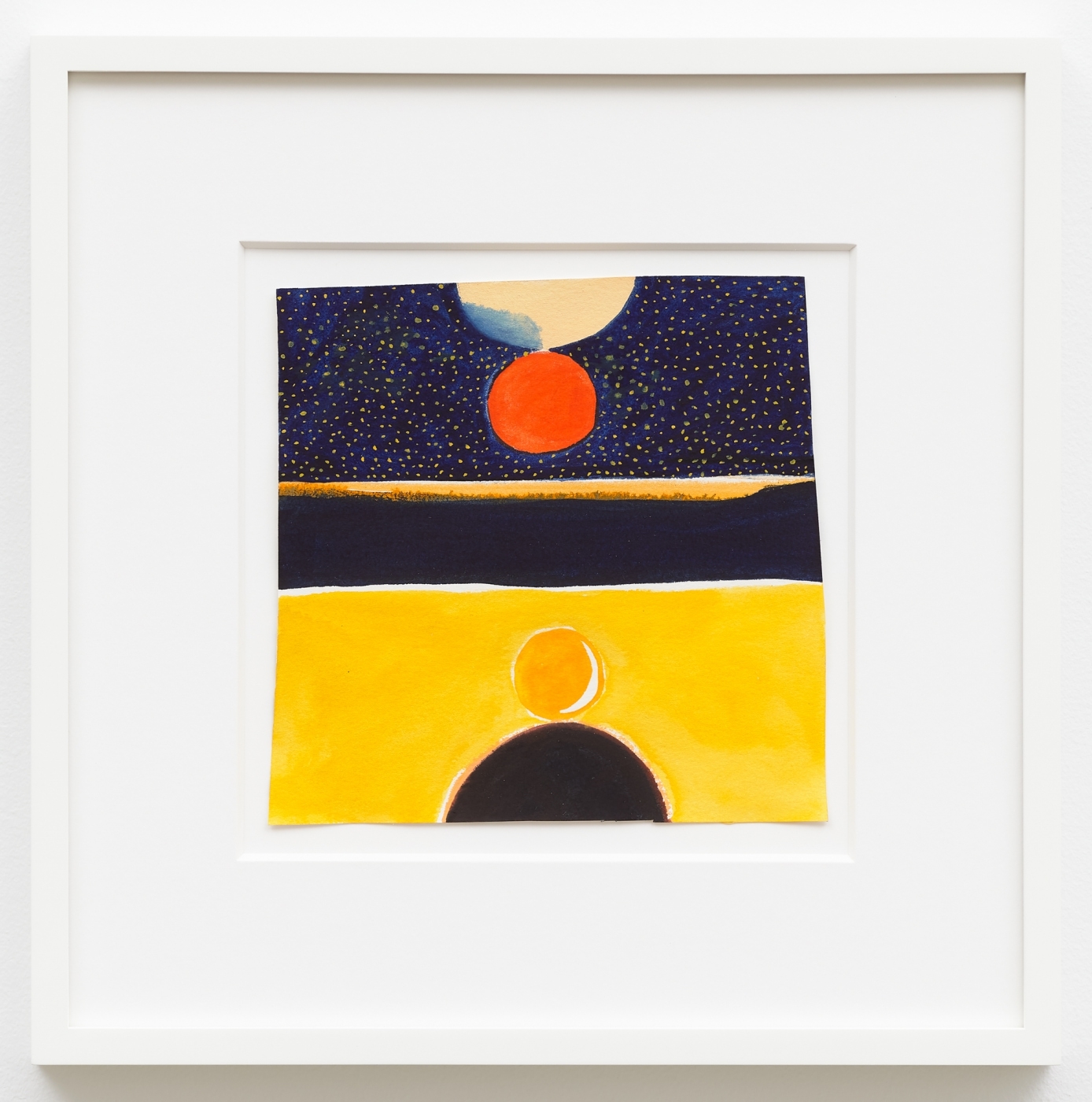 Untitled, 2018,
watercolor on paper,
13 1/2 × 13 1/2 inches (framed)