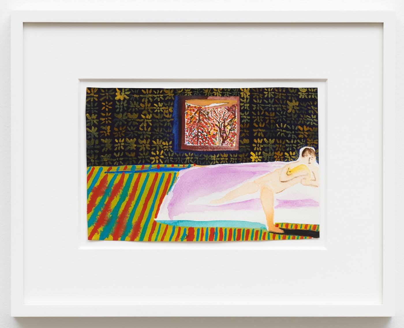 Untitled, 2018,
watercolor on paper,
15 1/2 × 12 1/2 inches (framed)