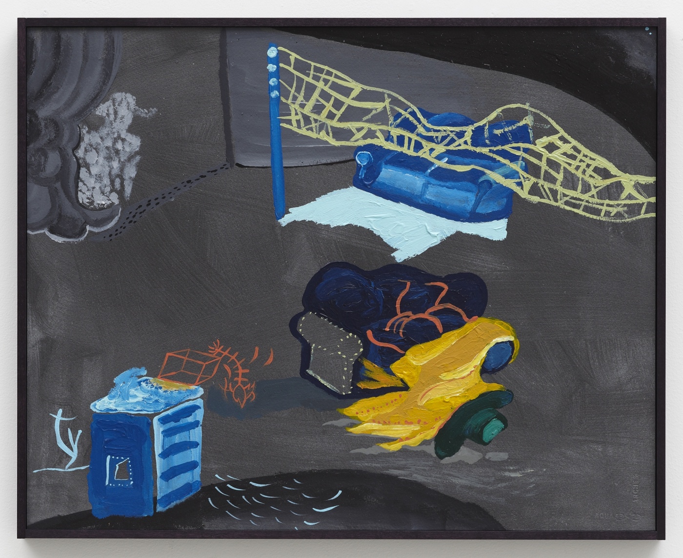 Shadow Boxing, 2017,
acrylic and flashe on paper mounted to panel,
15 7/8 × 20 inches