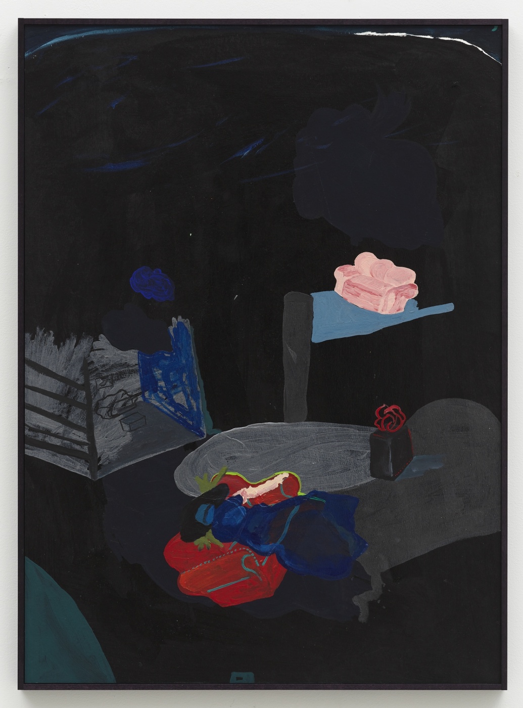 Semi conductor, 2017,
acrylic and screenprint ink on paper mounted to panel,
29 7/8 × 21 5/8 inches