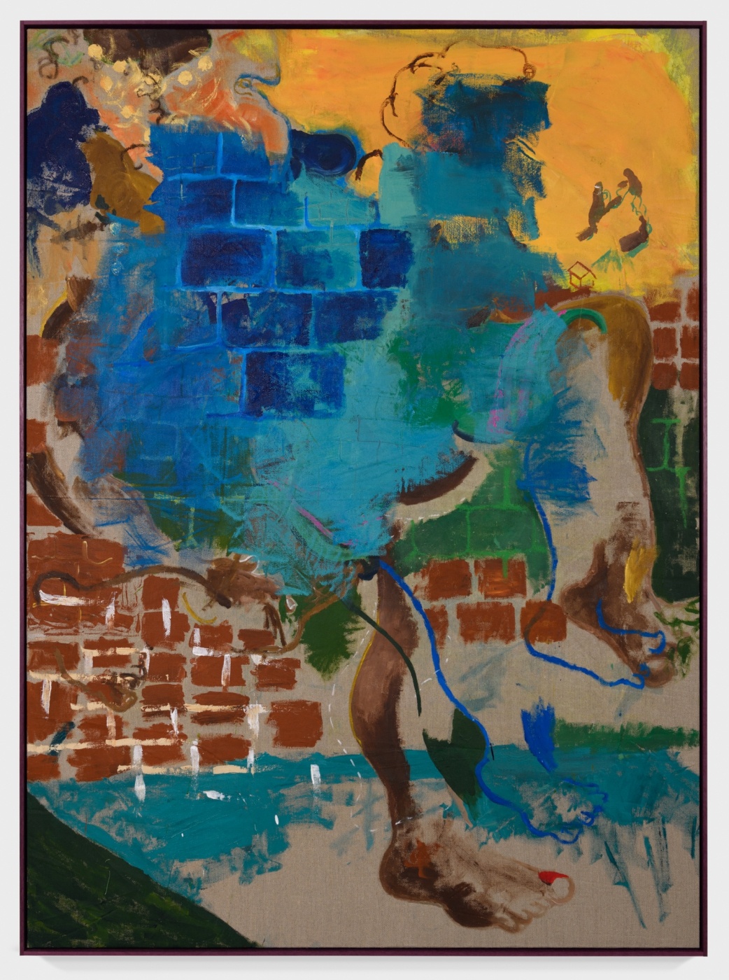 Not an Attack Vessel (Pedestal Lady), 2017,
acrylic on canvas,
73 1/2 × 54 1/2 inches (framed)
