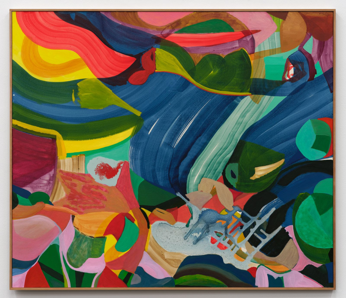god fool, 2024. Oil and acrylic on linen, 50 x 58 in. (127.00 x 147.32 cm), 50¾ x 58⅞ in. (128.91 x 149.56 cm) framed