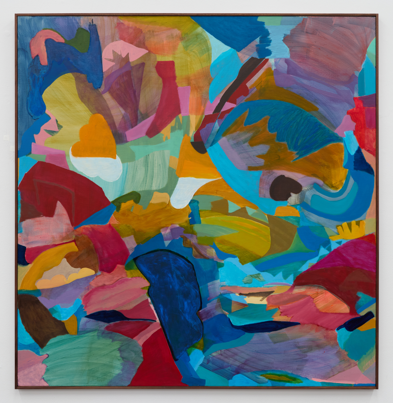 habit of vigilant fear, 2024. Oil and acrylic on linen, 60 x 58 in. (152.40 x 147.32 cm), 60 3/4 x 58 7/8 in. (154.31 x 149.54 cm) framed
