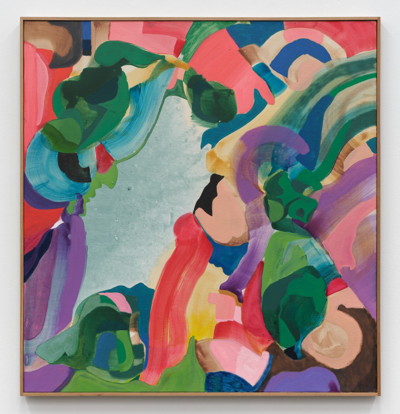 life of me, 2024. Oil and acrylic on linen, 40 x 42 in. (101.60 x 106.68 cm), 42⅞ x 40⅞ in. (108.90 x 103.82 cm) framed