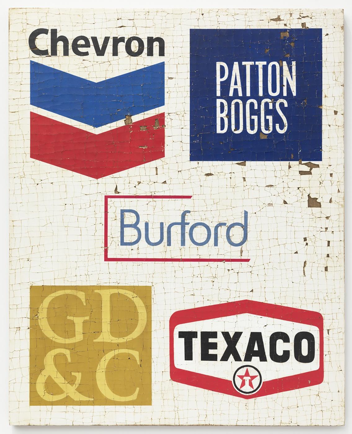 Ecuador [Chevron/Patton Boggs/Burford…], 2014, oil and acrylic on burlap, 60 x 48 inches; 152.4 x 121.9 cm