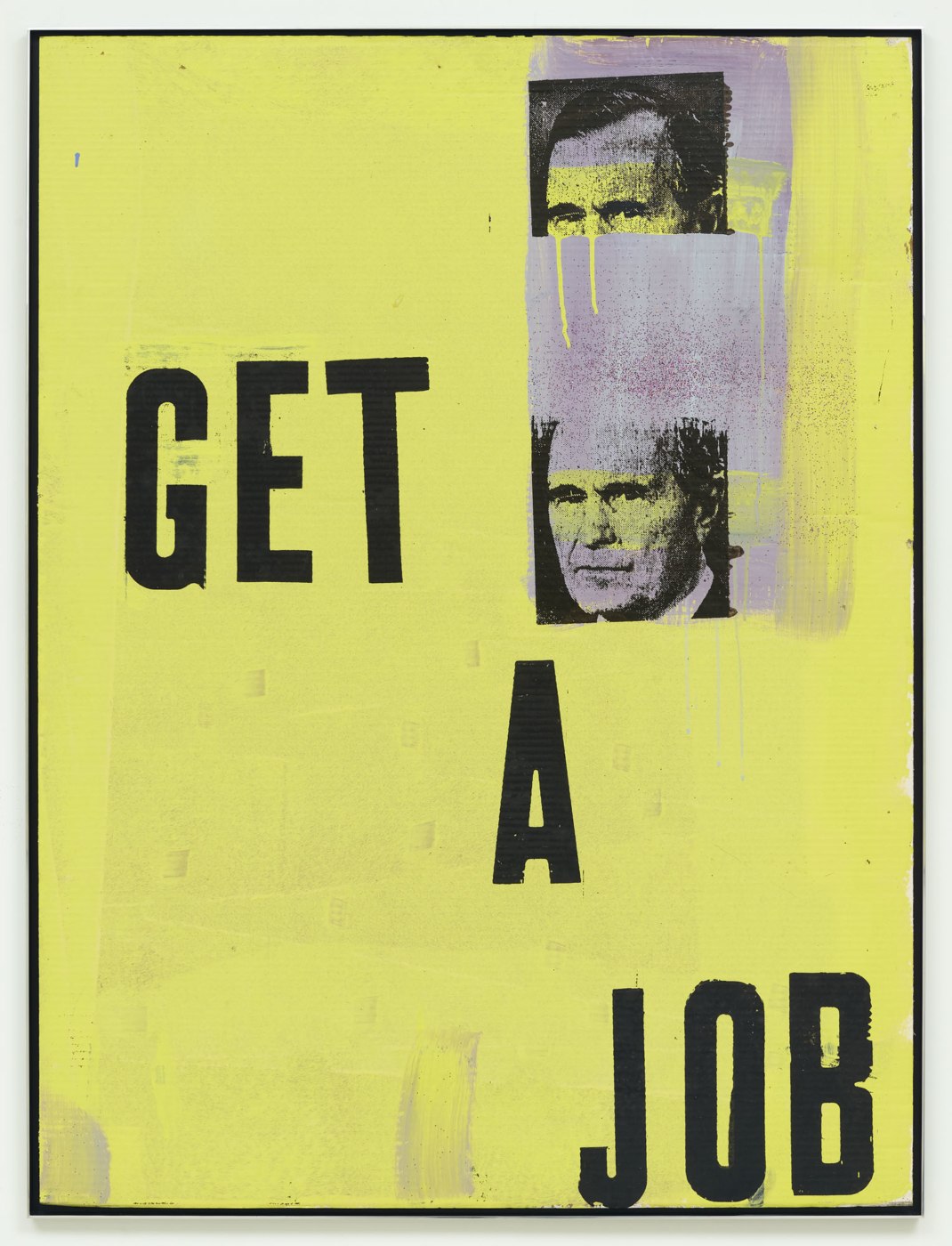 Get a Job [One and a Half Bushes], 1992, Acrylic on cardboard, 48 × 36 inches, 48 ½ × 36 ½ inches (framed)