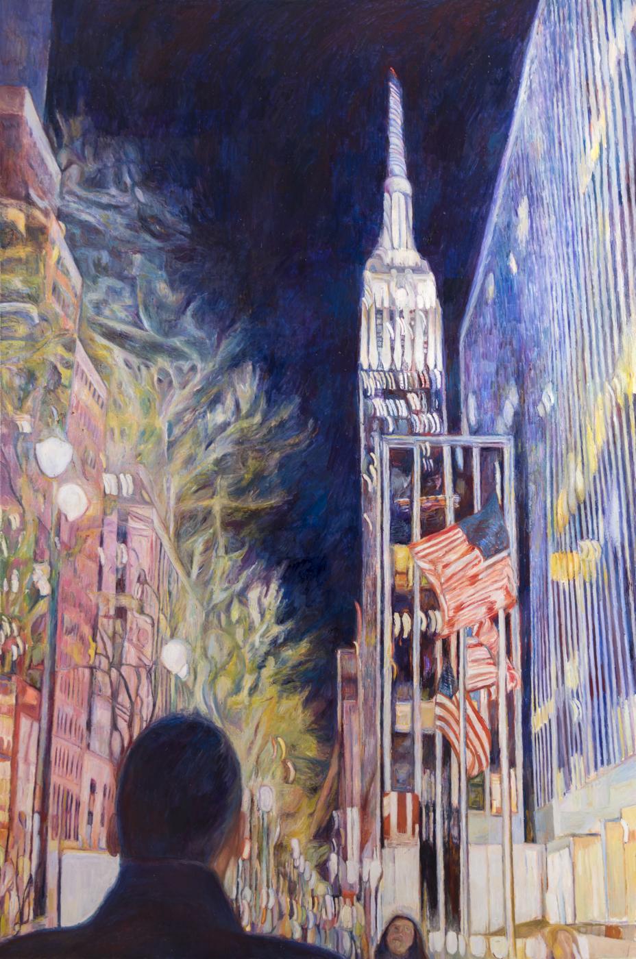 Andrew and Empire, 2018,
oil on linen, 78 x 52 inches