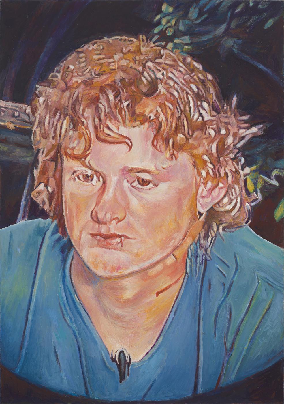 Rome (Santa Fe High School Victim Survivor Recounts Being Shot in Head, Escaping Gunman), 2018,
oil on linen,
30 x 21 inches