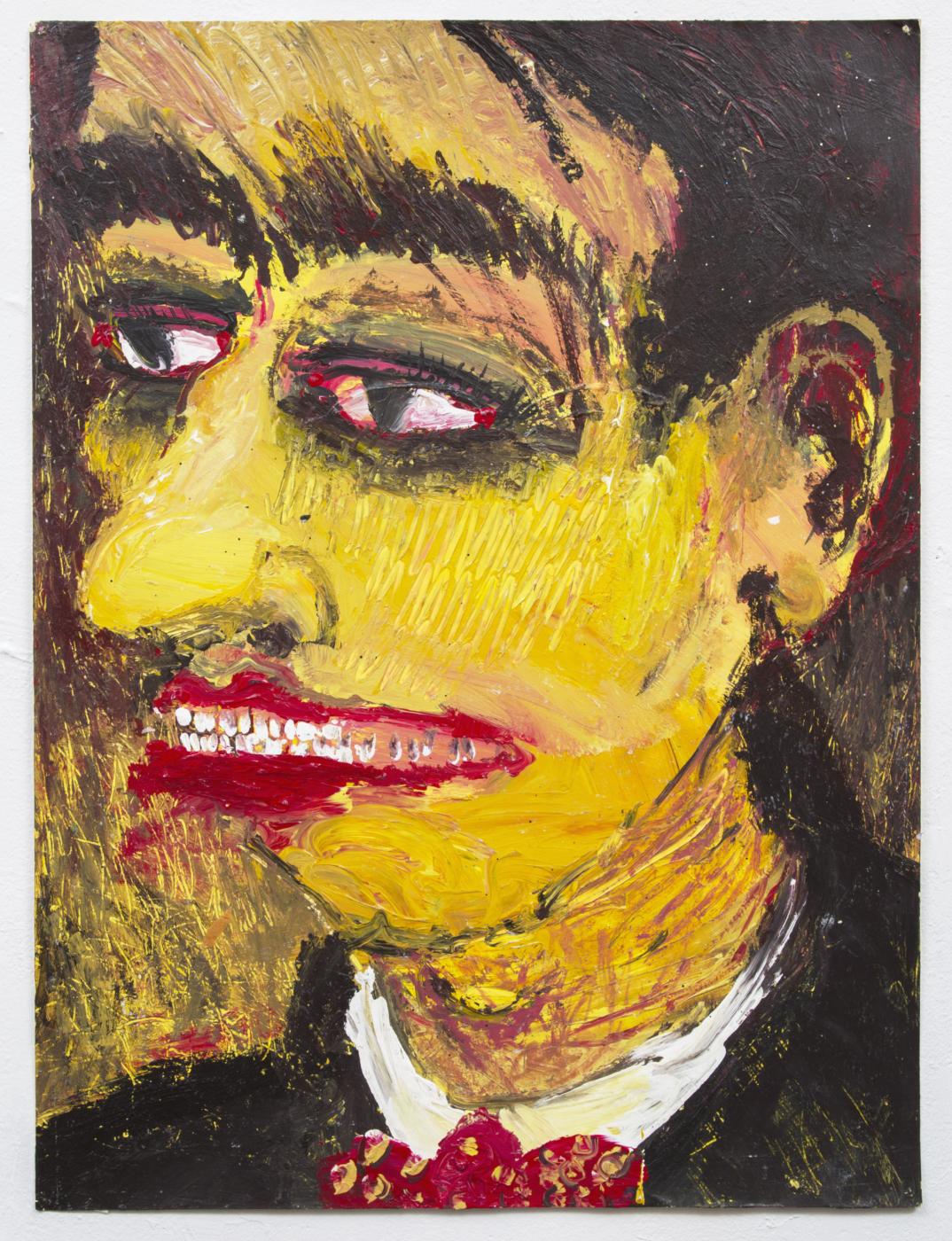 Self-Portrait, 1982, acrylic on found advertising paper, 27 x 20 1/4 inches; 68.6 x 51.4 cm