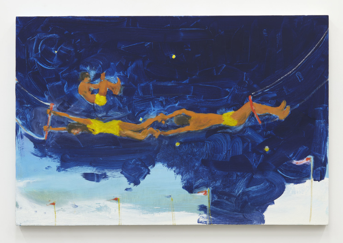 Aerialists, 2014-2020, oil on canvas, 24 x 36 inches; 61 x 91.4 cm