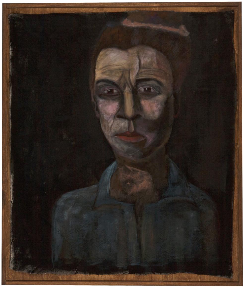 Invented Portraits: Alice, 2020, acrylic and pastel on linen, 52 x 44 inches