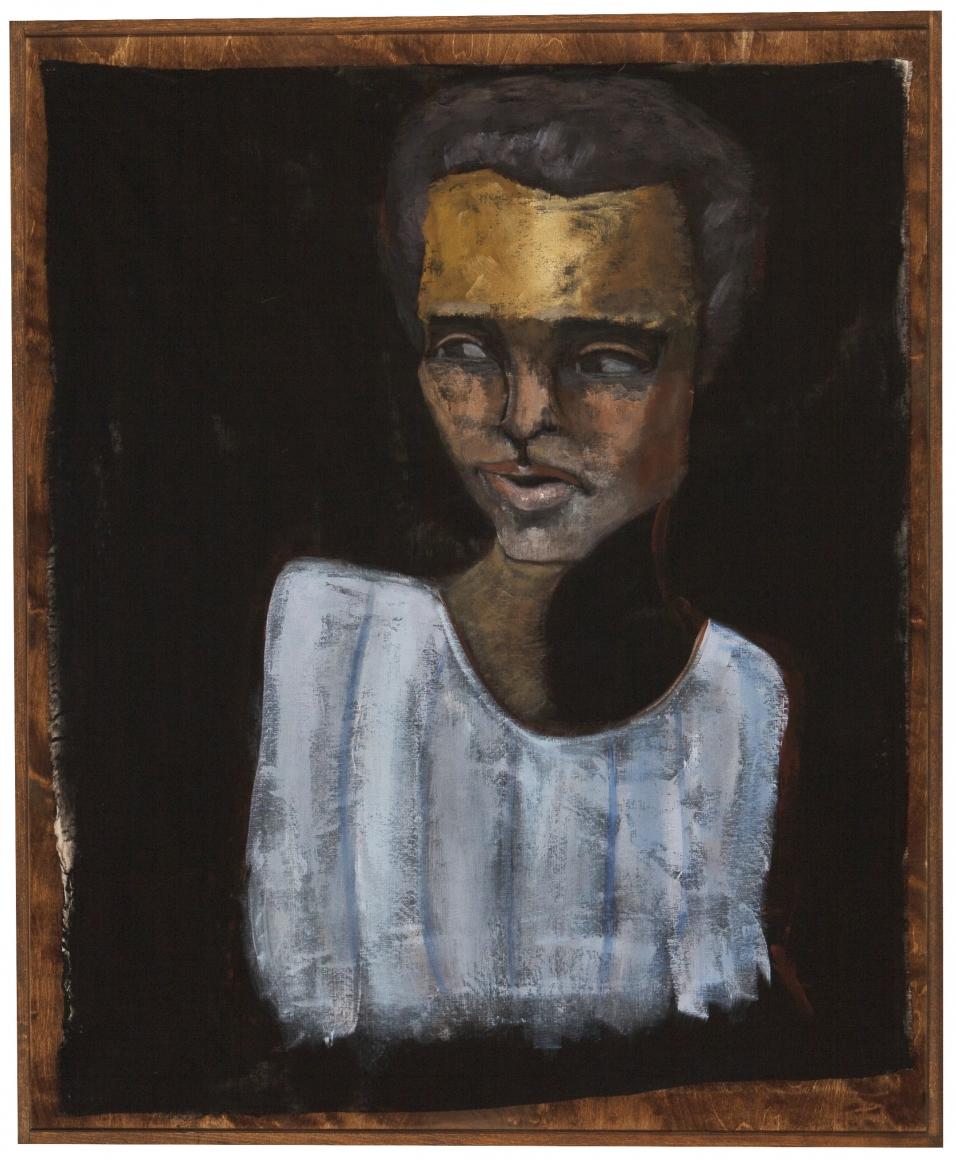 Invented Portraits: Diego, 2020, acrylic and pastel on linen, 54 x 44 inches