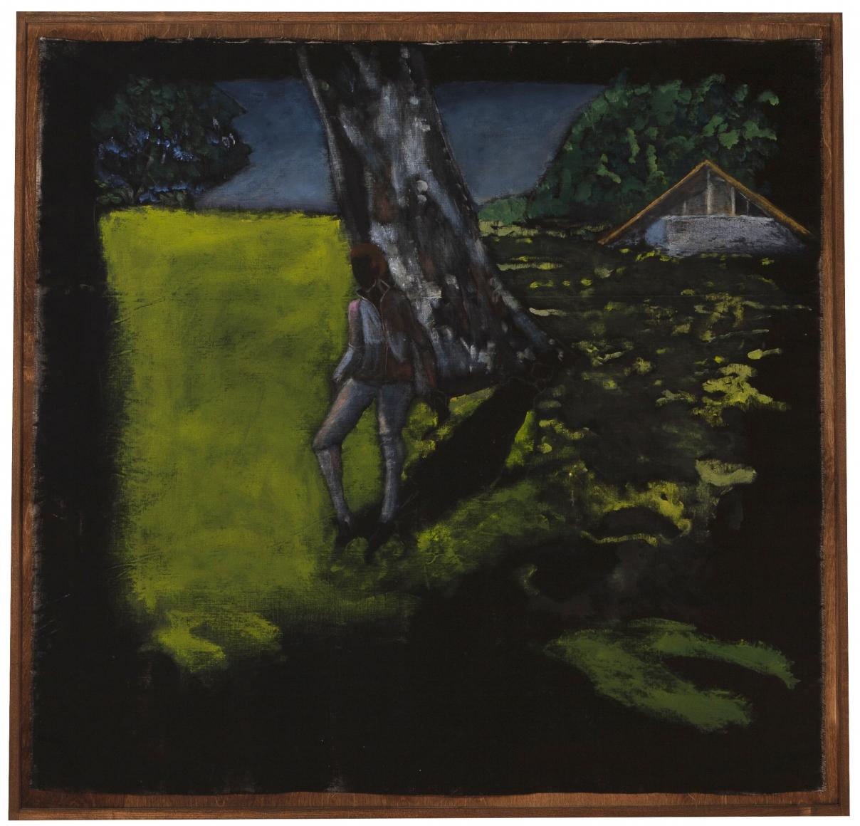 Ellis Hill, 2020, acrylic and pastel on linen, 55 x 56 inches
