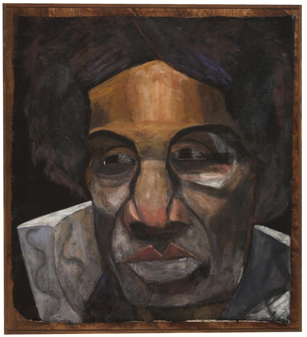 Invented Portraits: Francis, 2020, acrylic and pastel on linen, 62 x 56 inches