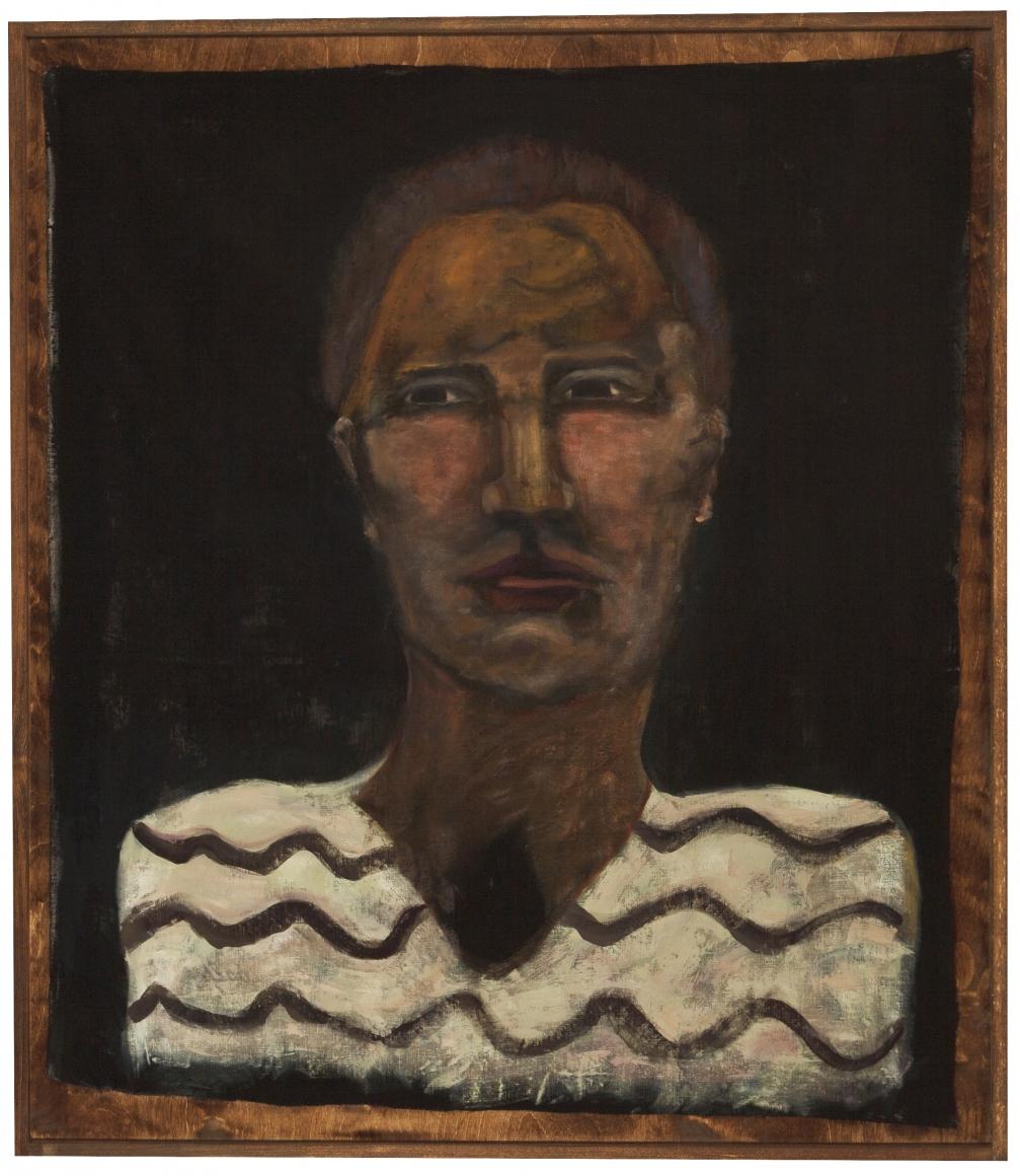 Invented Portraits: Olive, 2020, acrylic, oil and pastel on linen, 52 1/2 x 45 1/2 inches