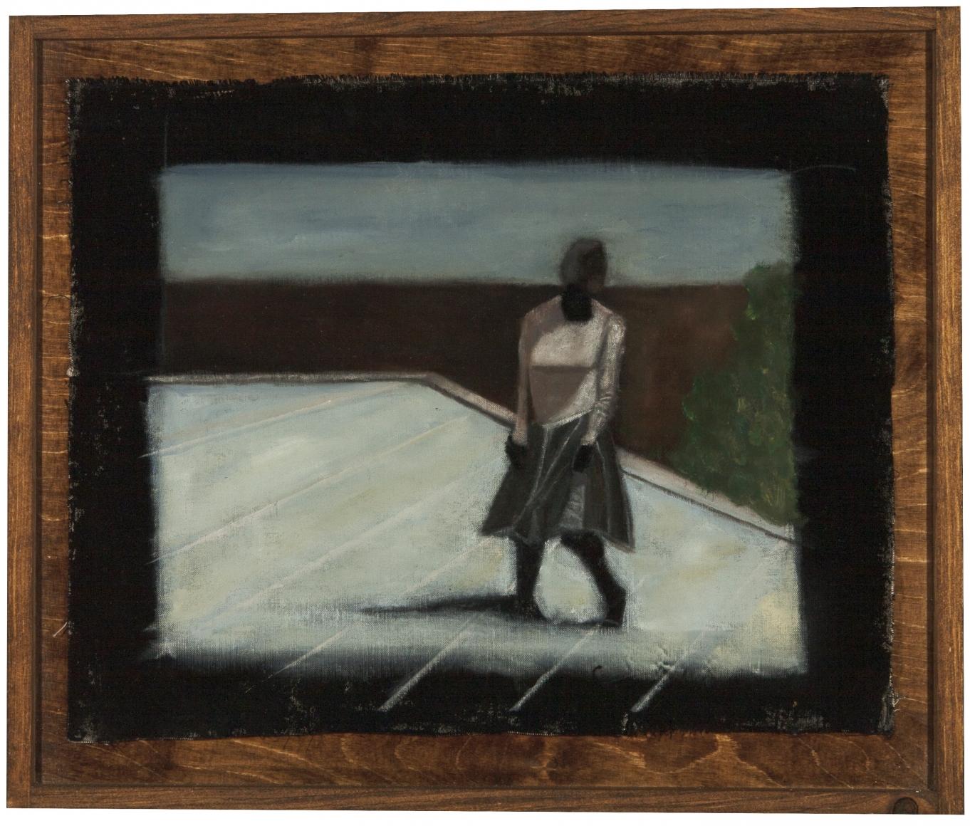 In Retrospect: Out of Focus, 2020, acrylic, oil and pastel on linen, 22 1/2 x 27 inches