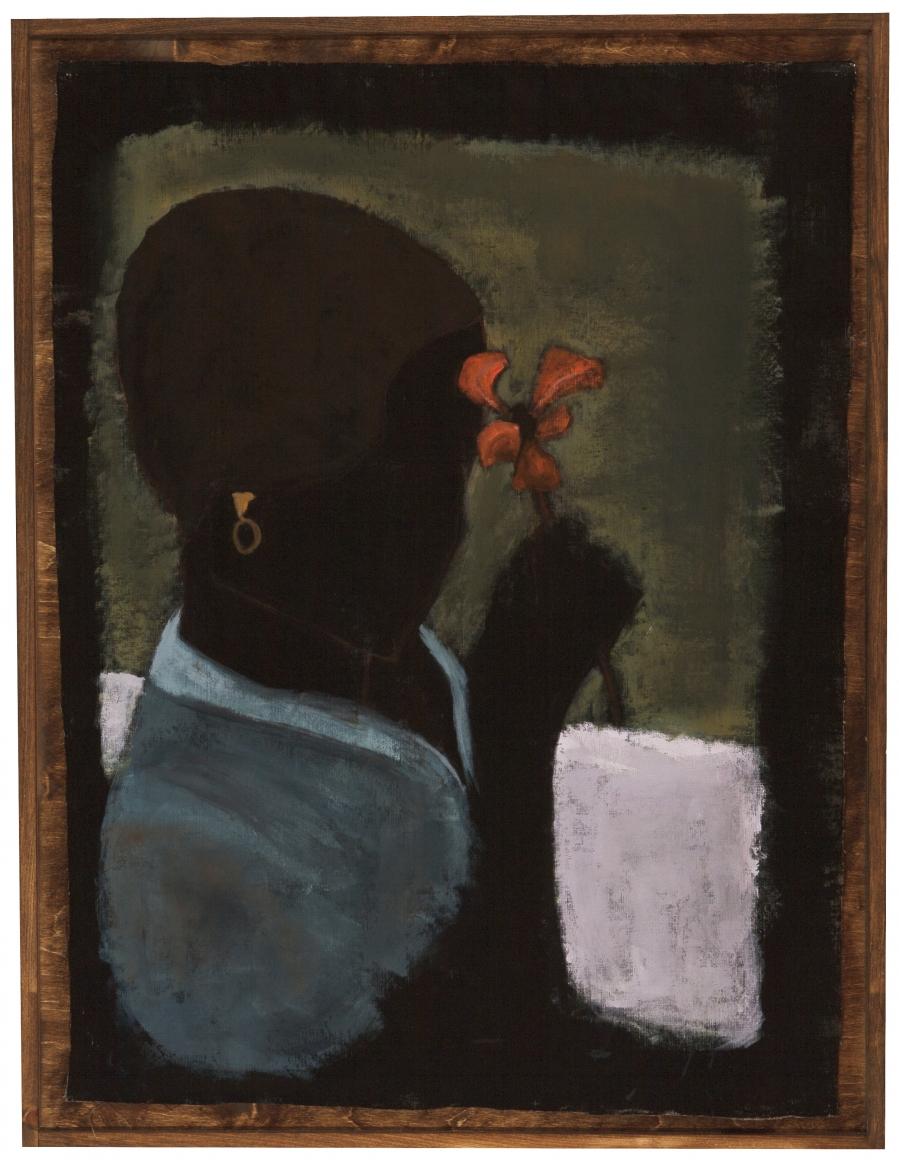 In Retrospect: Regina, 2020, acrylic and pastel on linen, 46 x 35 inches