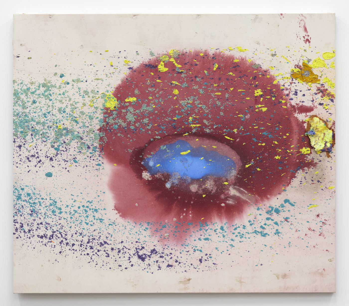 Stonehouse #4, 2019. acrylic, pumice and mica on canvas, 58 x 67 inches; 147 x 170 cm