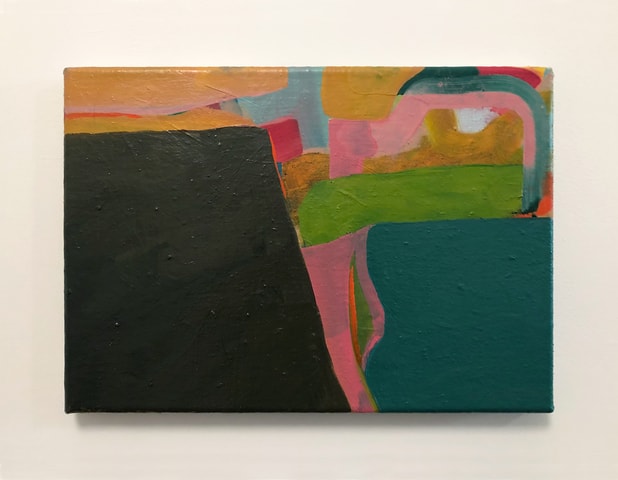 Metamorphosis is Mostly Sleep , 2018, acrylic on linen, 10 × 14 inches; 25.5 × 35.5 cm