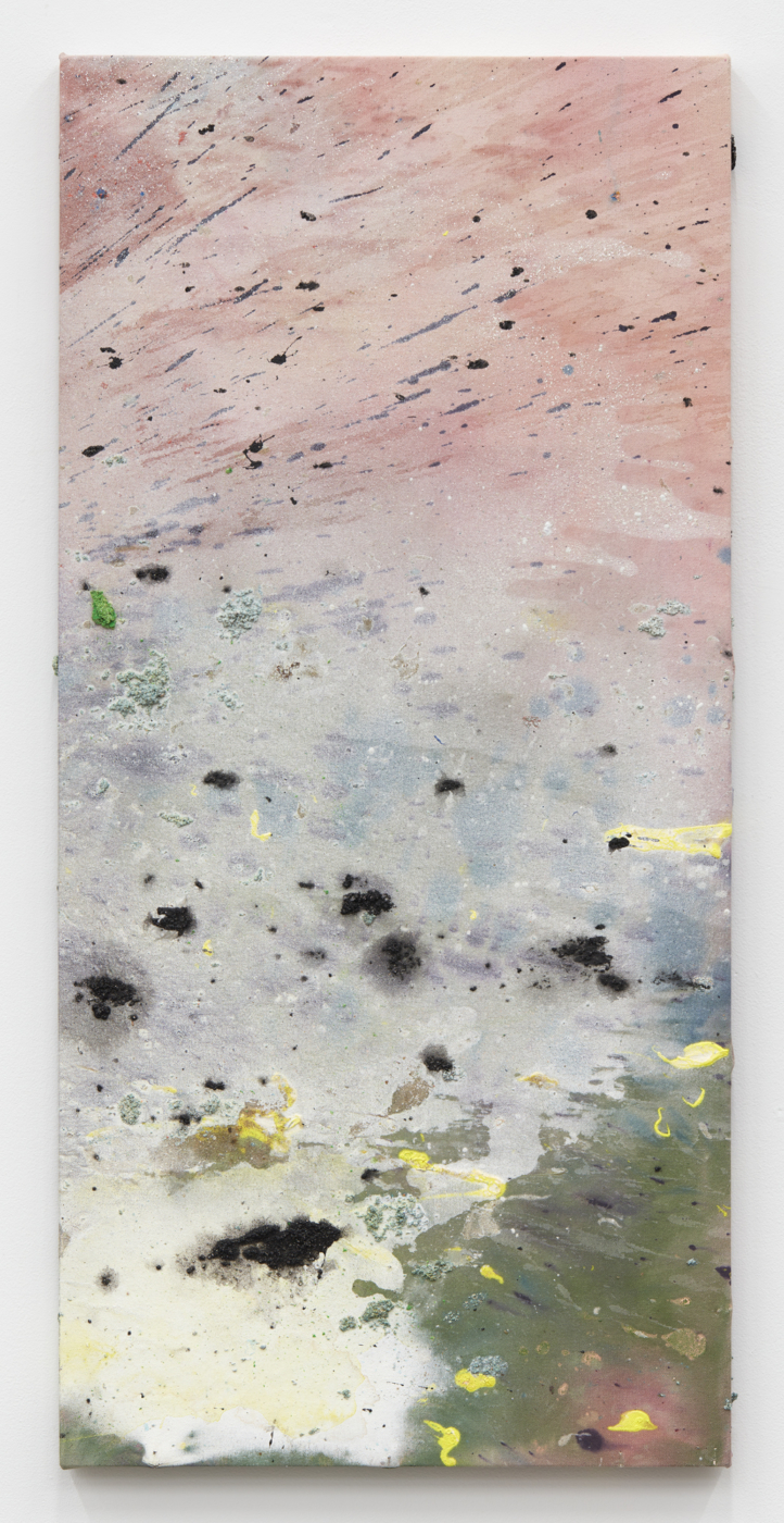 Peter Bradley, Leap Frog, 2018-2019, acrylic, pumice and mica on canvas, 42 x 20 inches; 107 x 51 cm