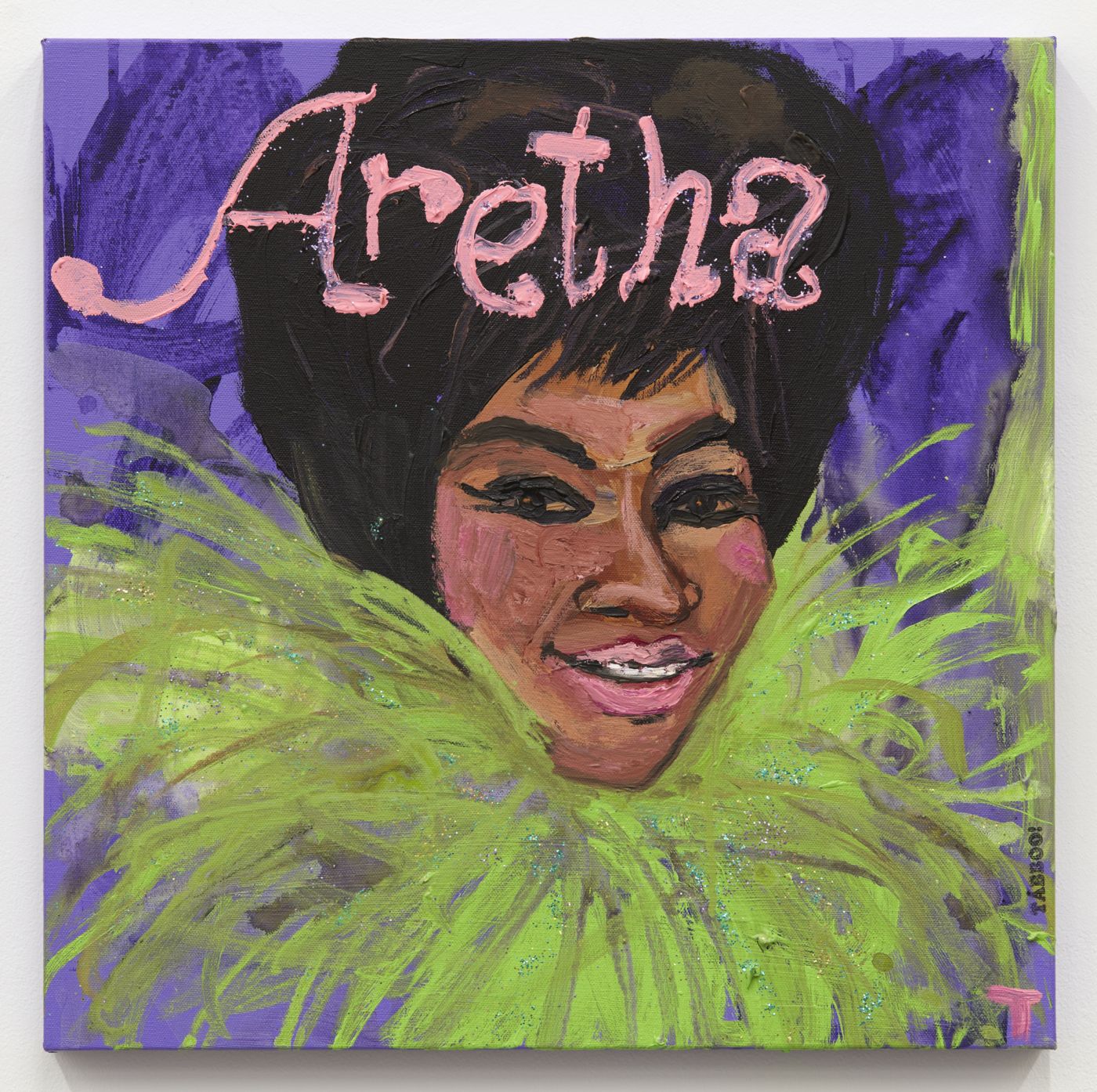 Tabboo!, 1960's Aretha Franklin, 2021, acrylic on canvas, 20 x 20 inches; 50.8 x 50.8 cm