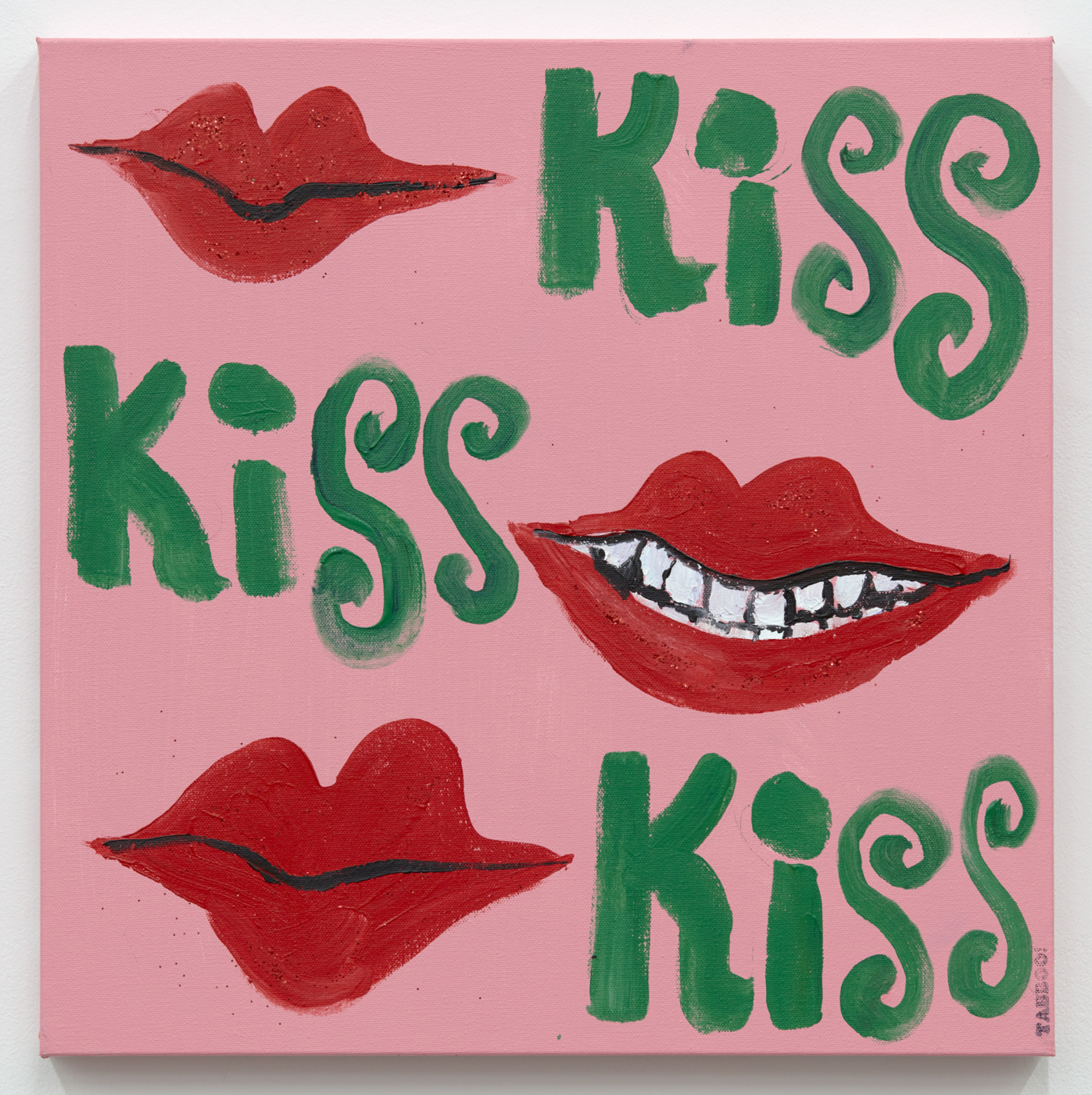 Tabboo!, Kiss Kiss Kiss, 2021, acrylic on canvas, 20 x 20 inches; 50.8 x 50.8 cm
