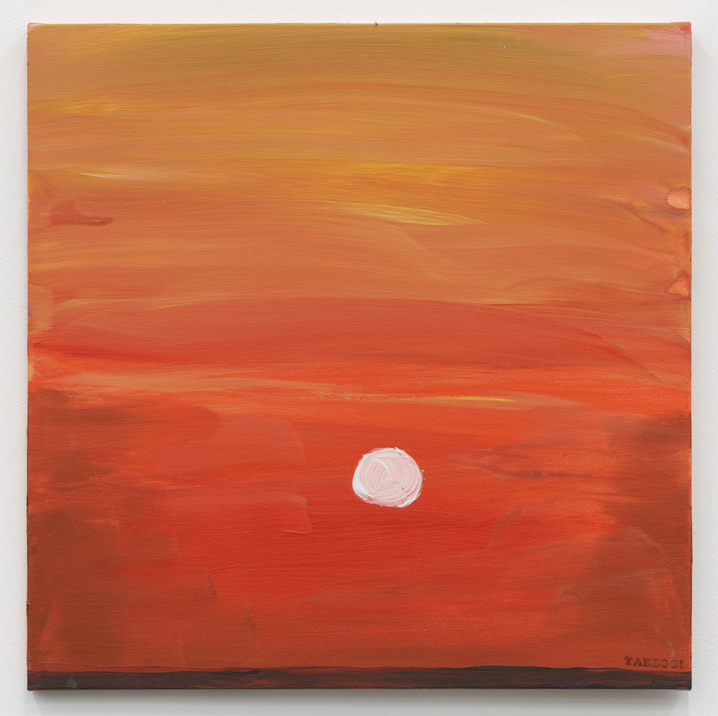 Tabboo!, Orange Sunset, 2021, acrylic on canvas, 20 x 20 inches; 50.8 x 50.8 cm