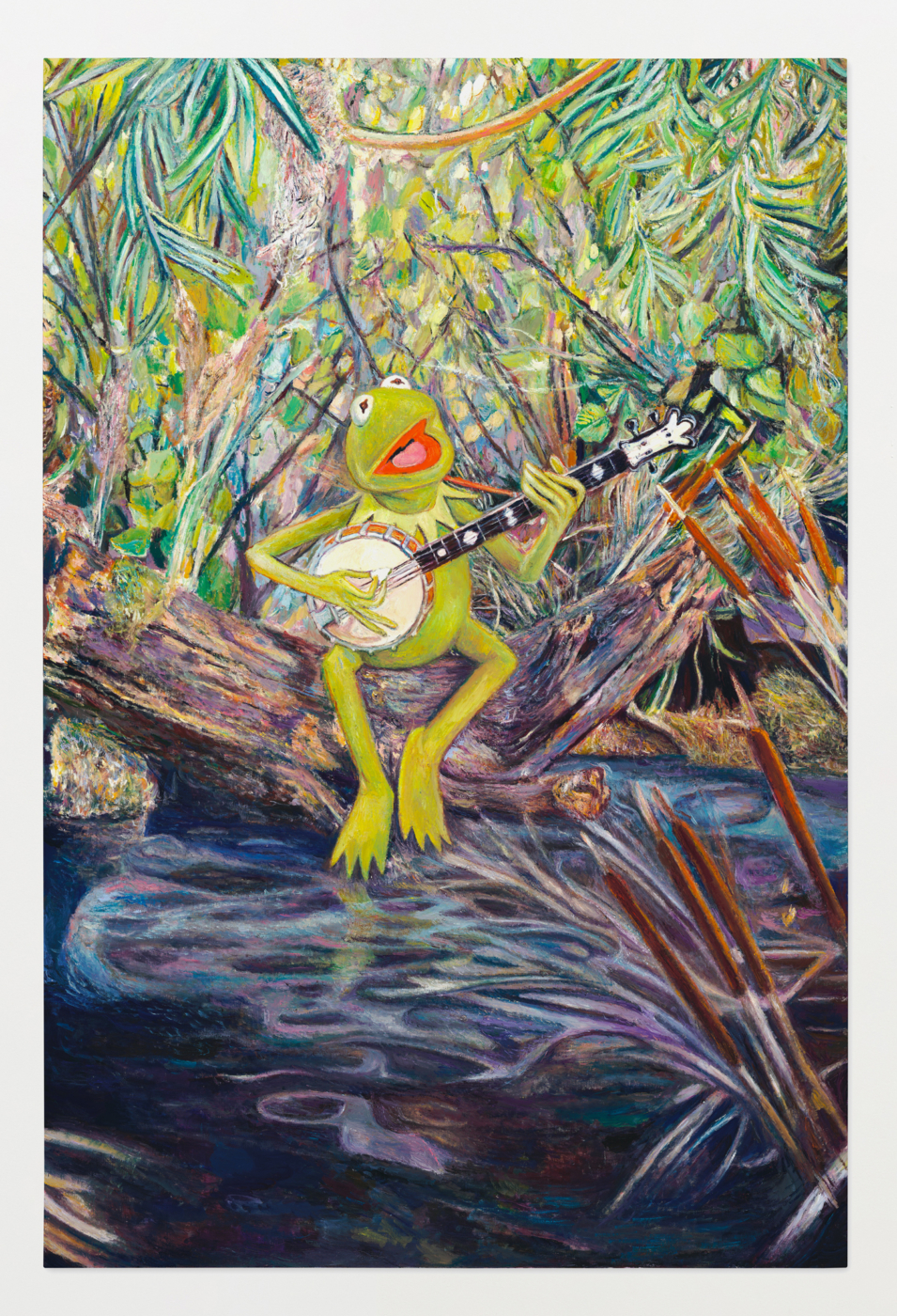 Keith Mayerson, It's Not Easy Being Green, 2022, oil on linen, 60 x 41 inches; 152.4 x 104.1 cm