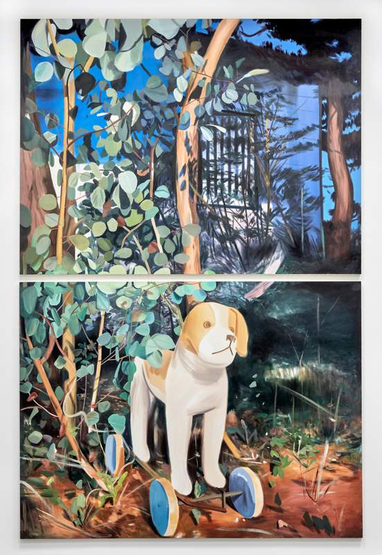 Nocturne, 2022, oil on canvas; in two parts, 152¾ x 102 inches; 387.98 x 259.08 cm (overall)